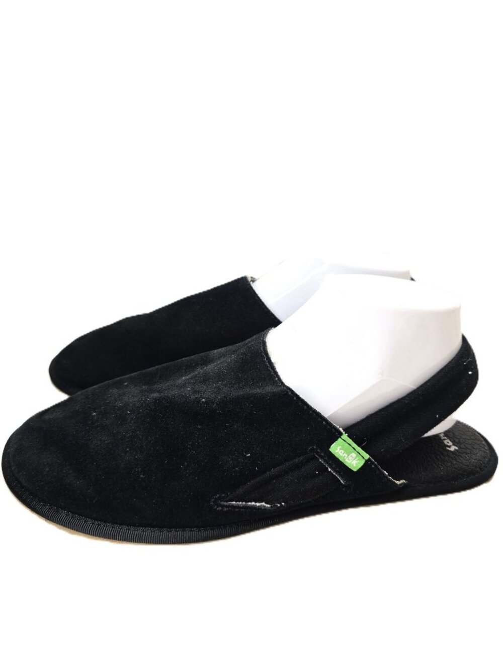 Sanuk Black Suede Yoga Mat Sling Back Sandals Slippers Women Size 10